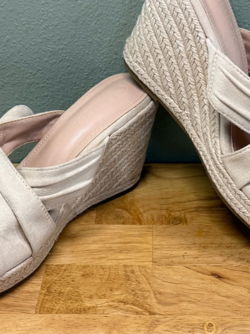 Women’s Cream Wedge Slide Sandals - Knotted Espadrille Design
